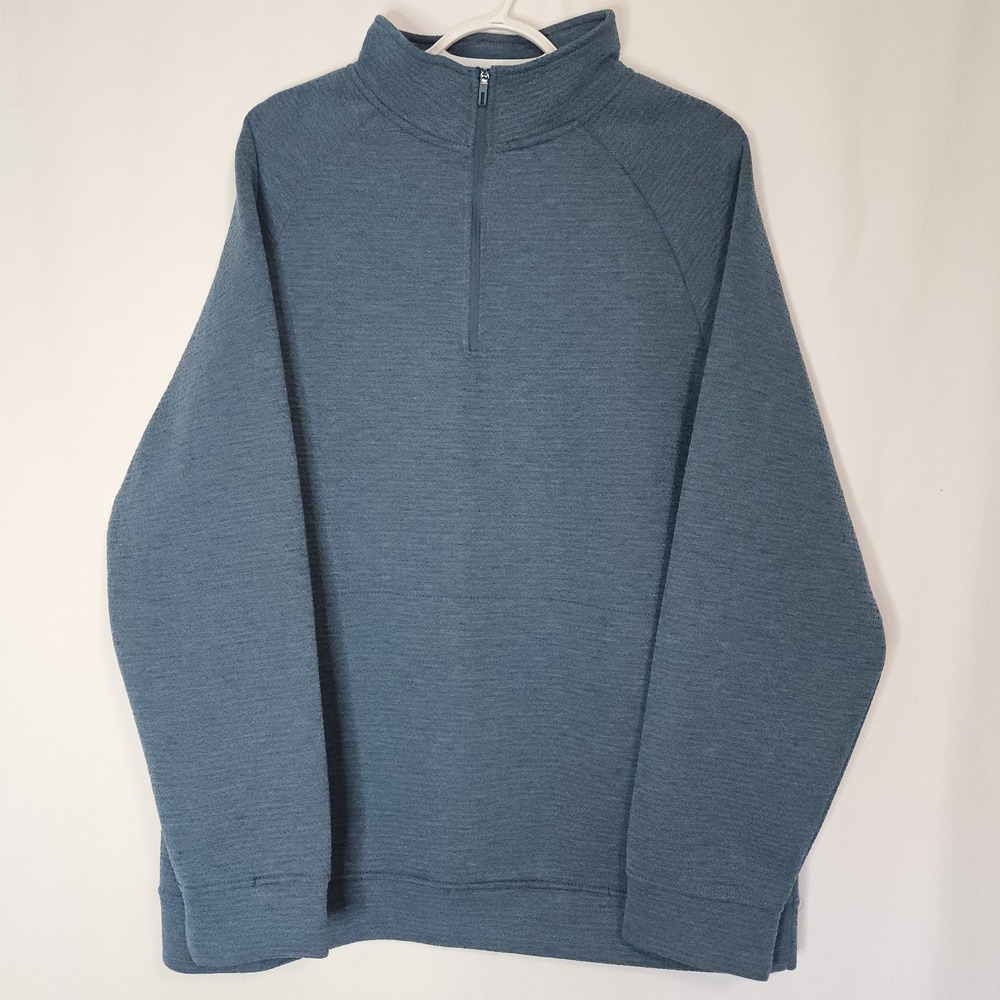 Quarter Zip Pullover Mens Large Blue Excellent Berkley Jensen‎ Raglan Sweater